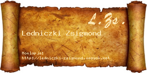 Ledniczki Zsigmond névjegykártya